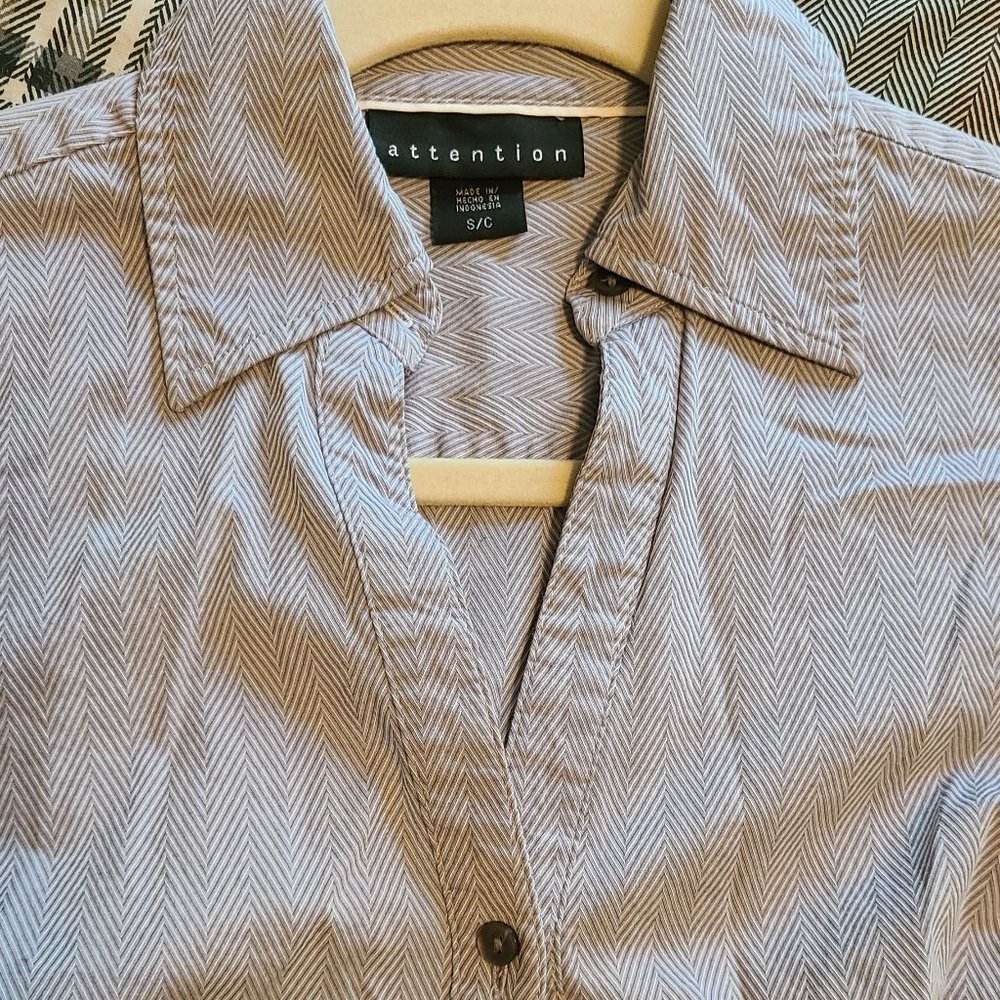 Blue Long Sleeve Button-Up Dress Shirt - Picture 3 of 5